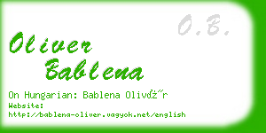 oliver bablena business card